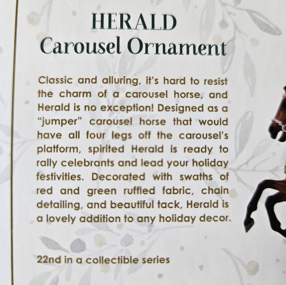 BREYER Horse *Herald Carousel Ornament* Christmas 2021 Holiday Model NEW - Picture 7 of 7
